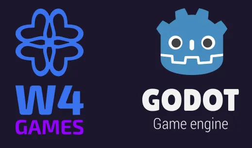 W4 Games and Godot logos