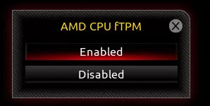 AMD fTPM toggle in the BIOS