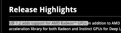 AMD UIF 1.2 release notes
