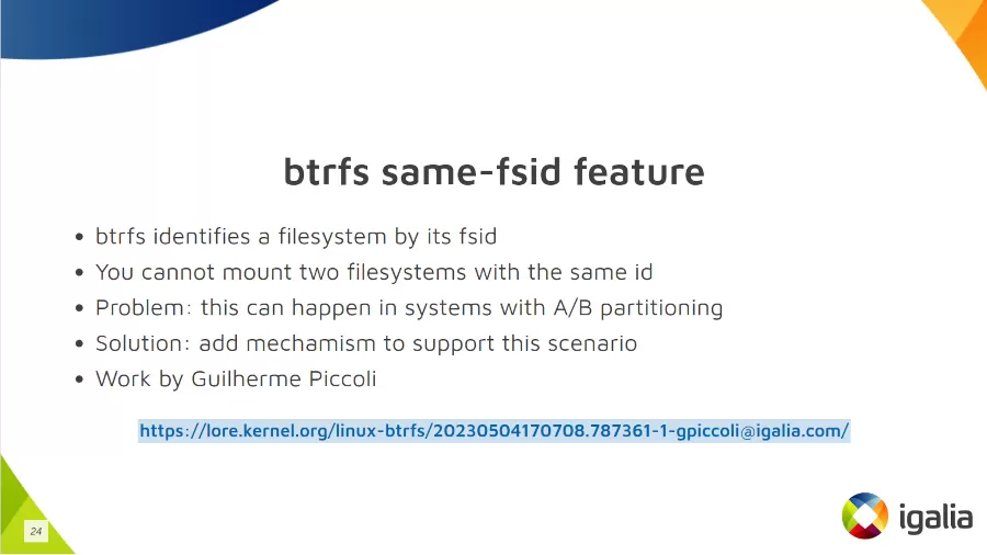 Btrfs same FSID feature