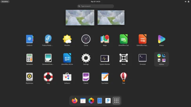 Fedora 39 with GNOME 45