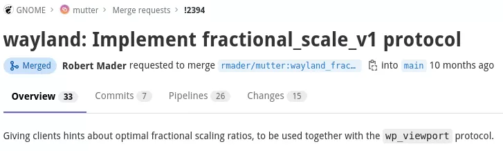 GNOME Wayland fractional scaling