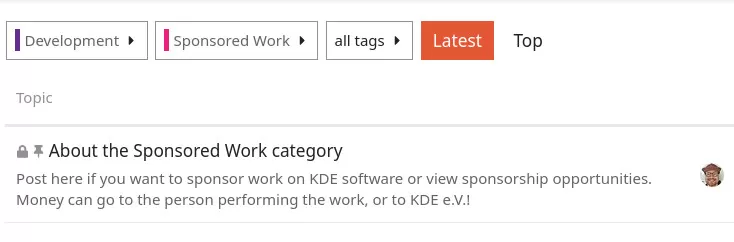 KDE Sponsored Work forum