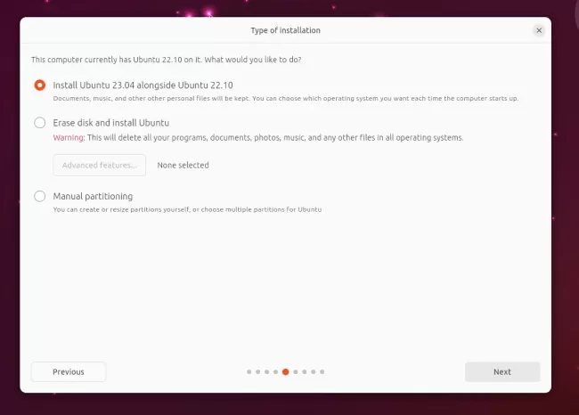 Ubuntu 23.04 install options