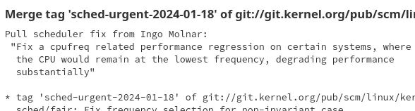 Linux 6.8 regression fix merged