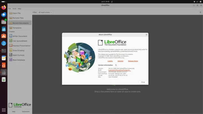 LibreOffice 24.2 on Ubuntu Linux
