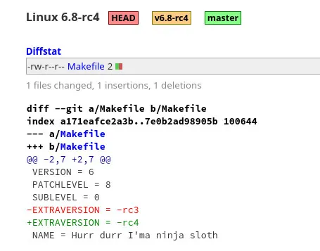 Linux 6.8-rc4 Git tag