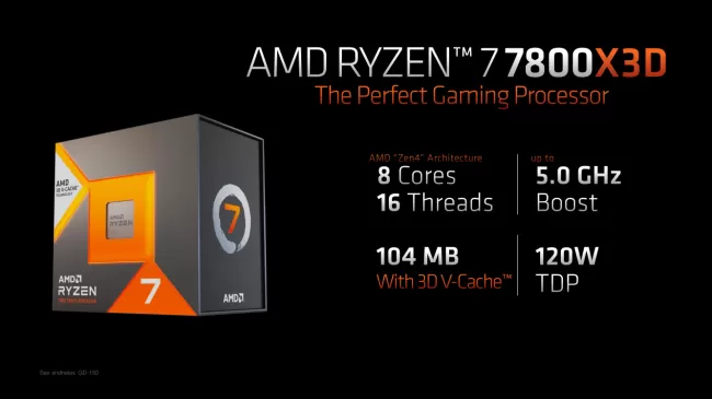 Ryzen 7 7800X3D - AMD slide