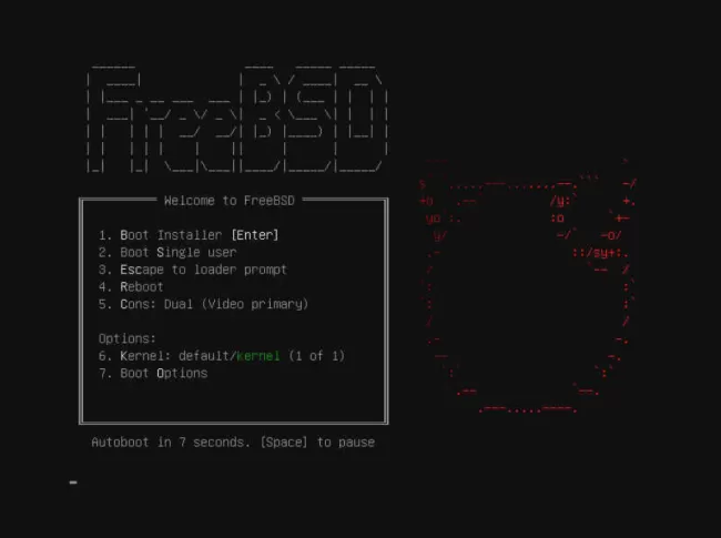 FreeBSD boot screen