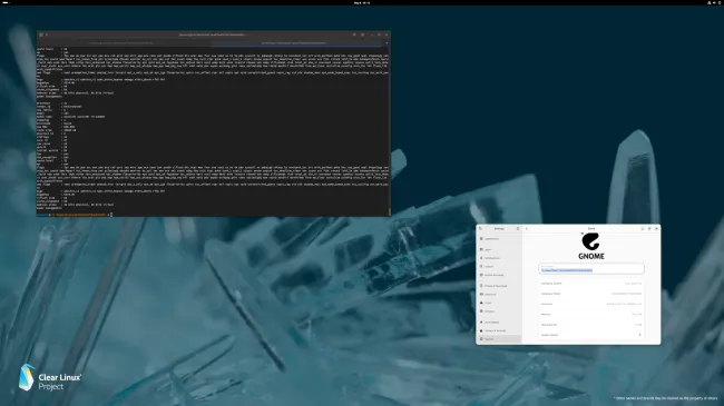 Intel Clear Linux desktop