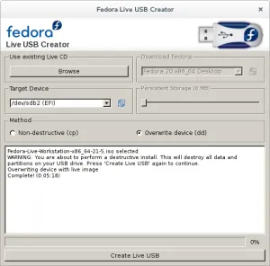 LiveUSB-Creator Is Ready For Fedora 21