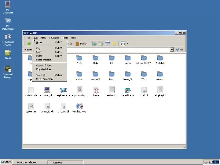 ReactOS.org screenshot