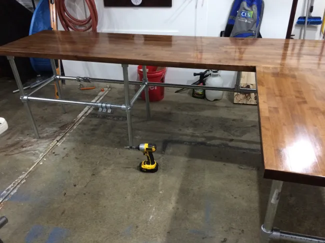 Finishing Up The Second Butcher Block Galvanized Steel Desk