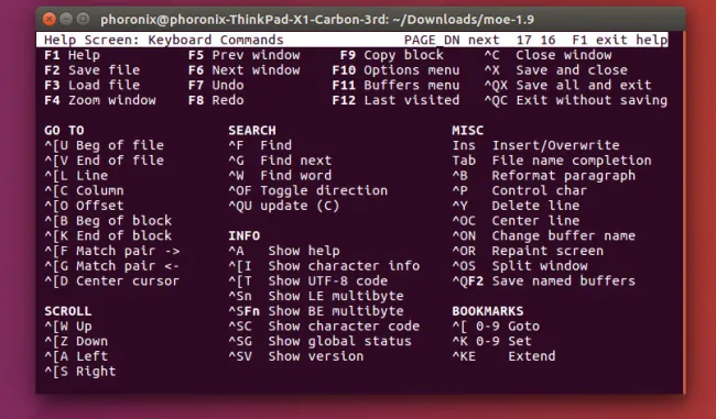 Moe 1 9 Released Gnu S Other Text Editor Phoronix