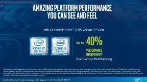 Intel Announces 8th Gen Core CPUs: Claims 40% Boost Over Gen 7, More Cores