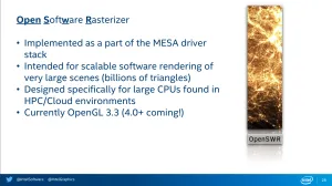 Intel Working On OpenGL 4.x Support For Their OpenSWR Software Rasterizer In Mesa