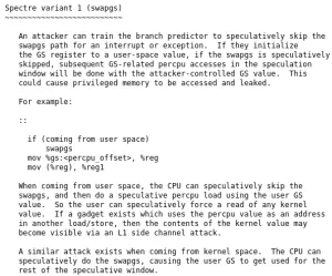 Linux Fixes Spectre V1 SWAPGS Mitigation After Being Partially Borked Since Last Year