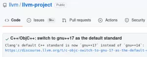 LLVM Clang 16 Defaulting To C++17 As The Default Standard