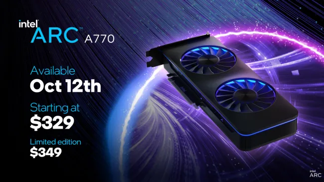 Intel Outlines Arc A750 Graphics Card For $289, More Arc Graphics