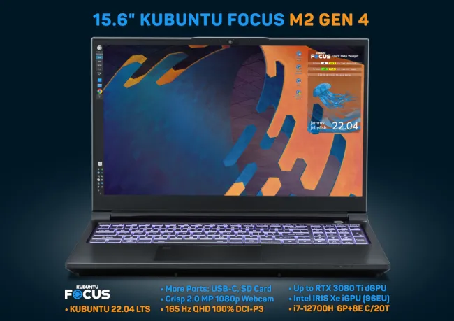 Kubuntu Focus M2 Gen4 发布英特尔 Alder Lake、RTX 30 显卡