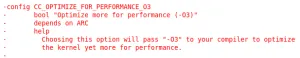 "CC_OPTIMIZE_FOR_PERFORMANCE_O3" Performance Tunable Dropped In Linux 6.0