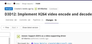 Microsoft Lands VA-API To Direct3D 12 H.264 Video Encode/Decode In Mesa