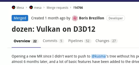 quot Dozen quot Merged Into Mesa For Implementing Vulkan On Direct3D 12 Phoronix