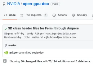 NVIDIA Publishes 73k Lines Worth Of 3D Header Files For Fermi Through Ampere GPUs