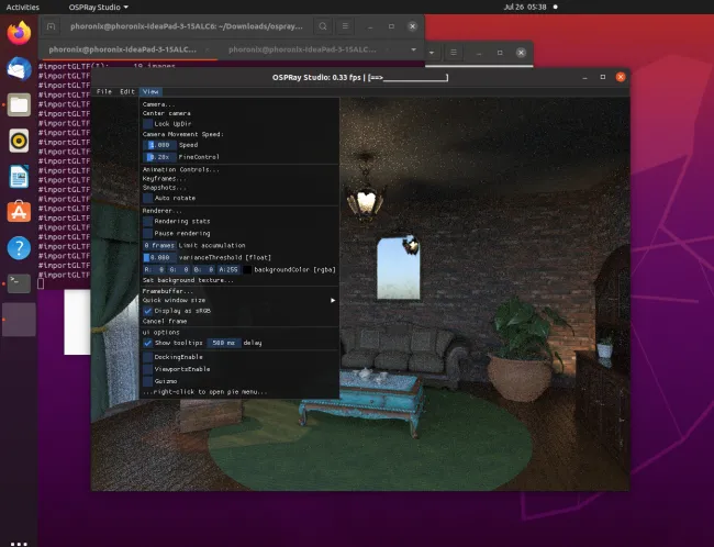 OSPRay Studio on Ubuntu Linux
