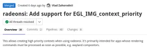 RadeonSI Adds EGL Context High Priority Support To Help Wayland Compositors