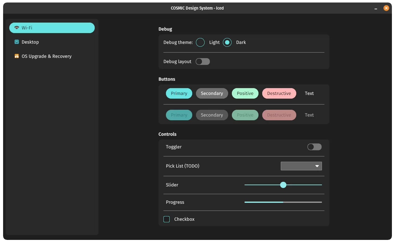 System76s Pop!  _OS COSMIC Desktop, um das Ice Rust Toolkit anstelle von GTK zu nutzen