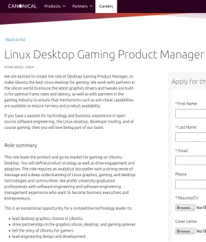Canonical Hiring For An Ubuntu Linux Desktop Gaming Product Manager