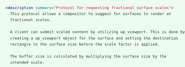 Wayland fractional scaling protocol extension