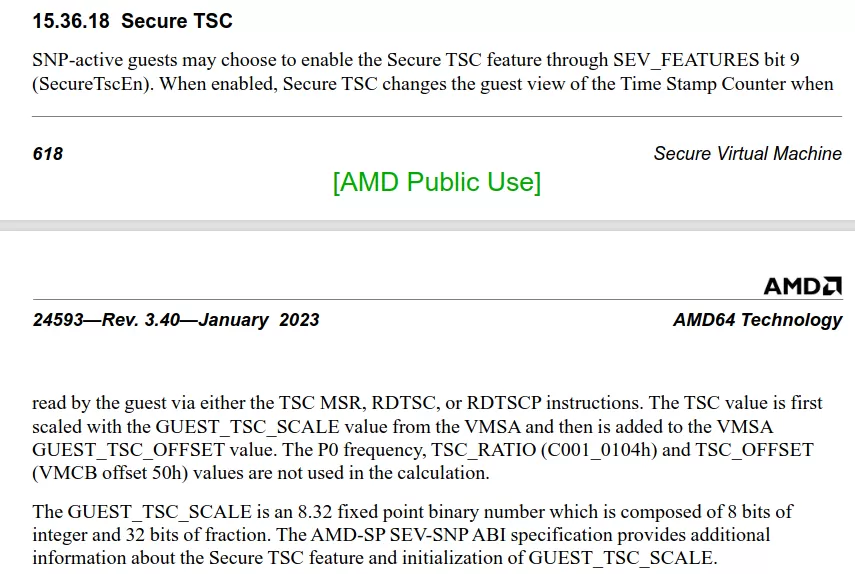 Secure TSC