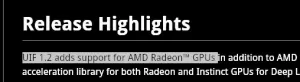 AMD UIF 1.2 Released With Initial Radeon GPU Support