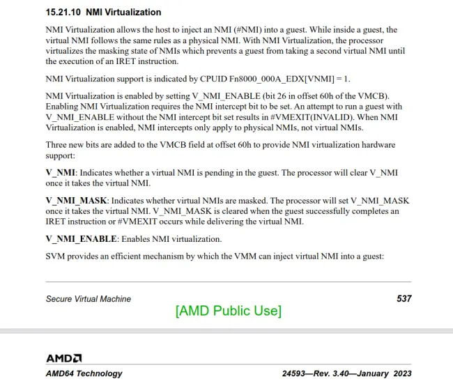 AMD Virtual NMI