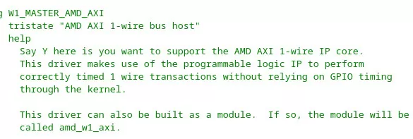 AMD AXI W1 driver Kconfig text