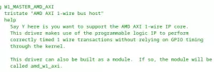 AMD AXI 1-Wire Host Driver Submitted For Linux 6.8