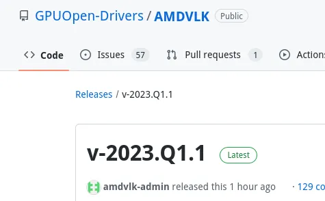 AMDVLK on GitHub