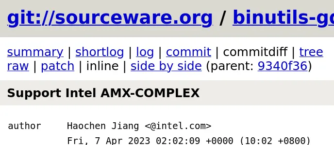 AMX-COMPLEX merged into Binutils Git
