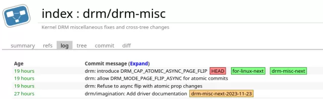 Atomic DRM_MODE_PAGE_FLIP_ASYNC in drm-misc-next