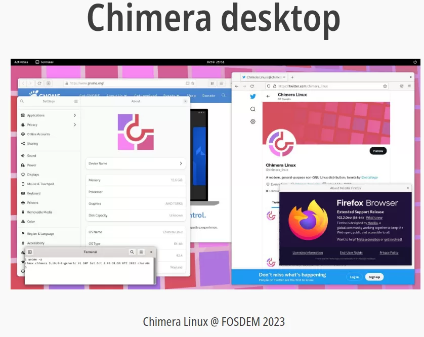 Chimera Linux desktop