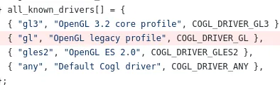 Cogl descarta driver OpenGL legado