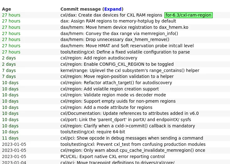 CXL RAM region commits