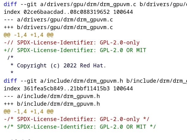 DRM_GPUVM license patch
