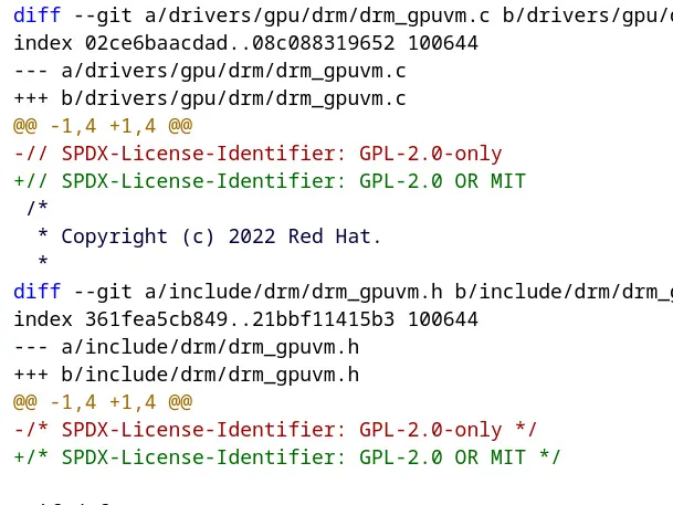 Linux s DRM GPUVM Code Relicensed From GPLv2 Only To GPLv2 Or MIT