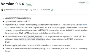 DXVK-NVAPI 0.6.4 Implements HDR Support Via DXVK