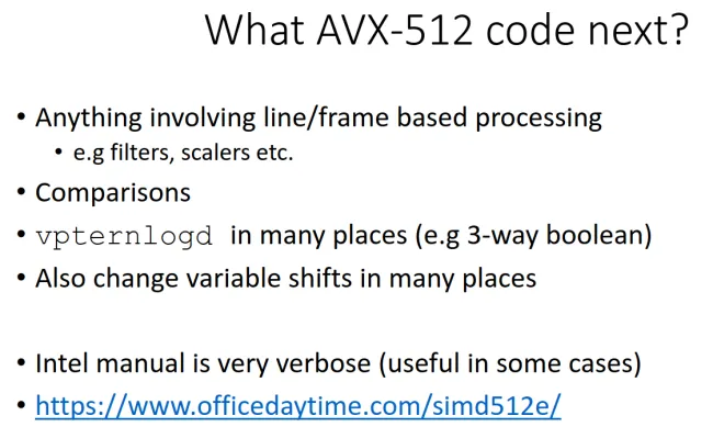 FFmpeg AVX-512 FOSDEM 2023 presentation slide