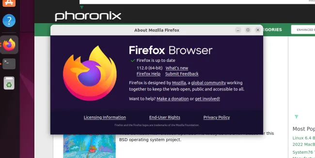 Firefox 112.0 About Page