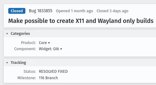Firefox Wayland exclusive builds now possible